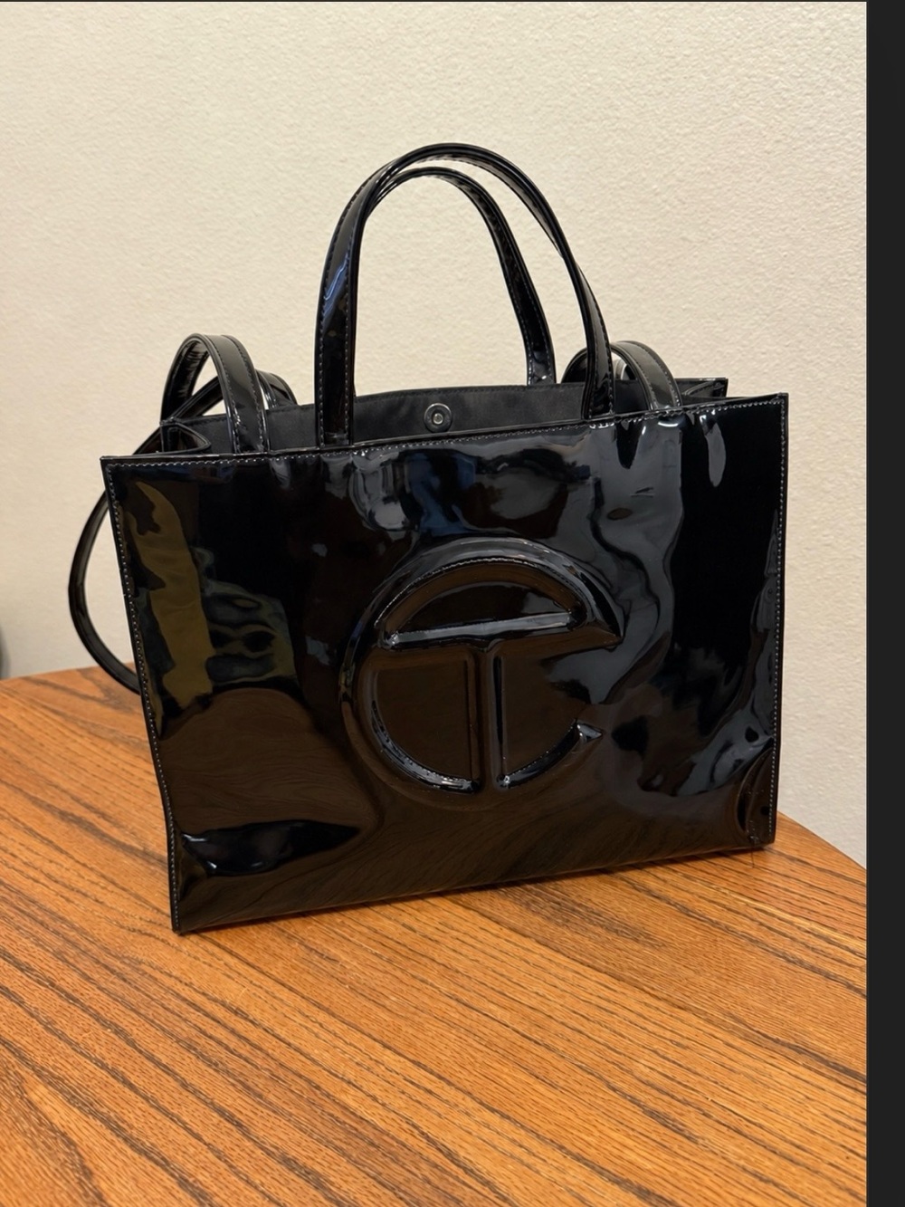 Telfer designer Patent Leather Tote Bag - Black fall